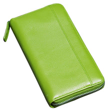 Sophia Full-Grain Leather Structured Double-Zip Wallet with RFID Protection