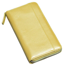 Sophia Full-Grain Leather Structured Double-Zip Wallet with RFID Protection