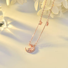 S925 Silver Star and Moon Necklace for Women