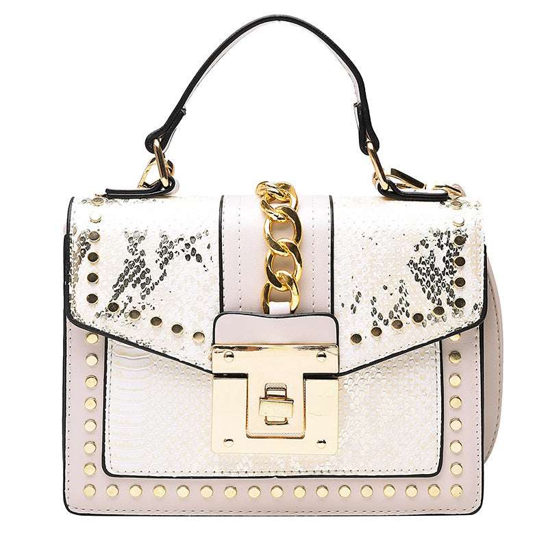 The Cross-Stitch Charm - Retro-Inspired Single-Shoulder Messenger Bag