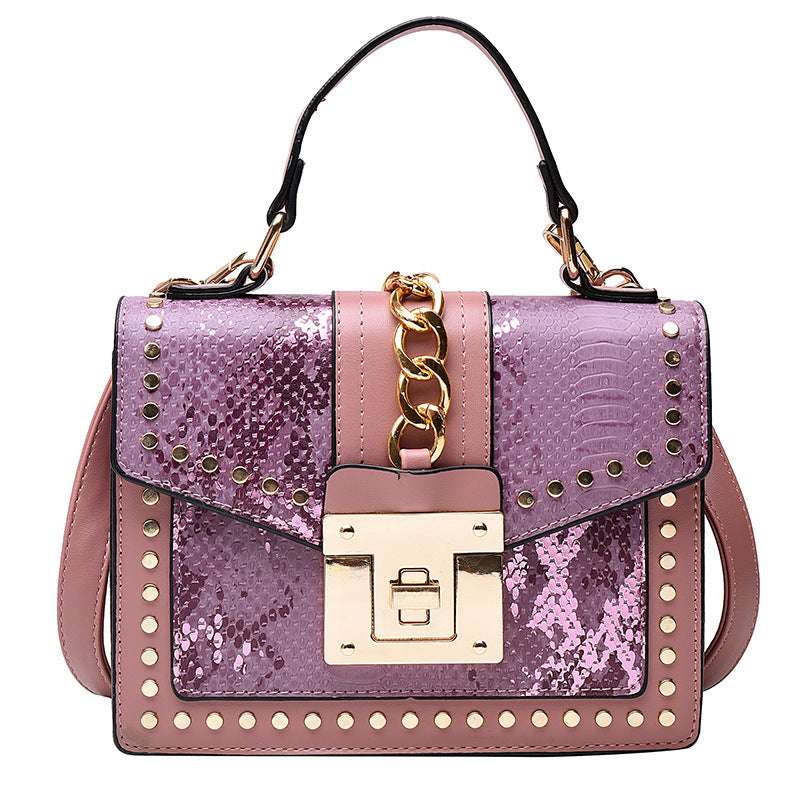 The Cross-Stitch Charm - Retro-Inspired Single-Shoulder Messenger Bag