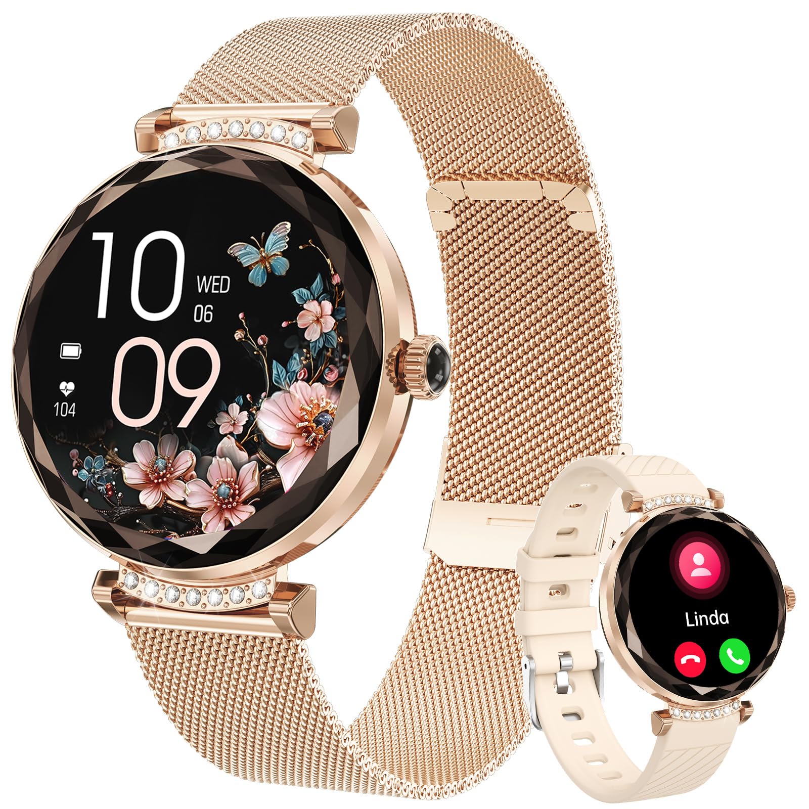 Elegant Women's Smartwatch 1.19" Full HD with Health Tracker