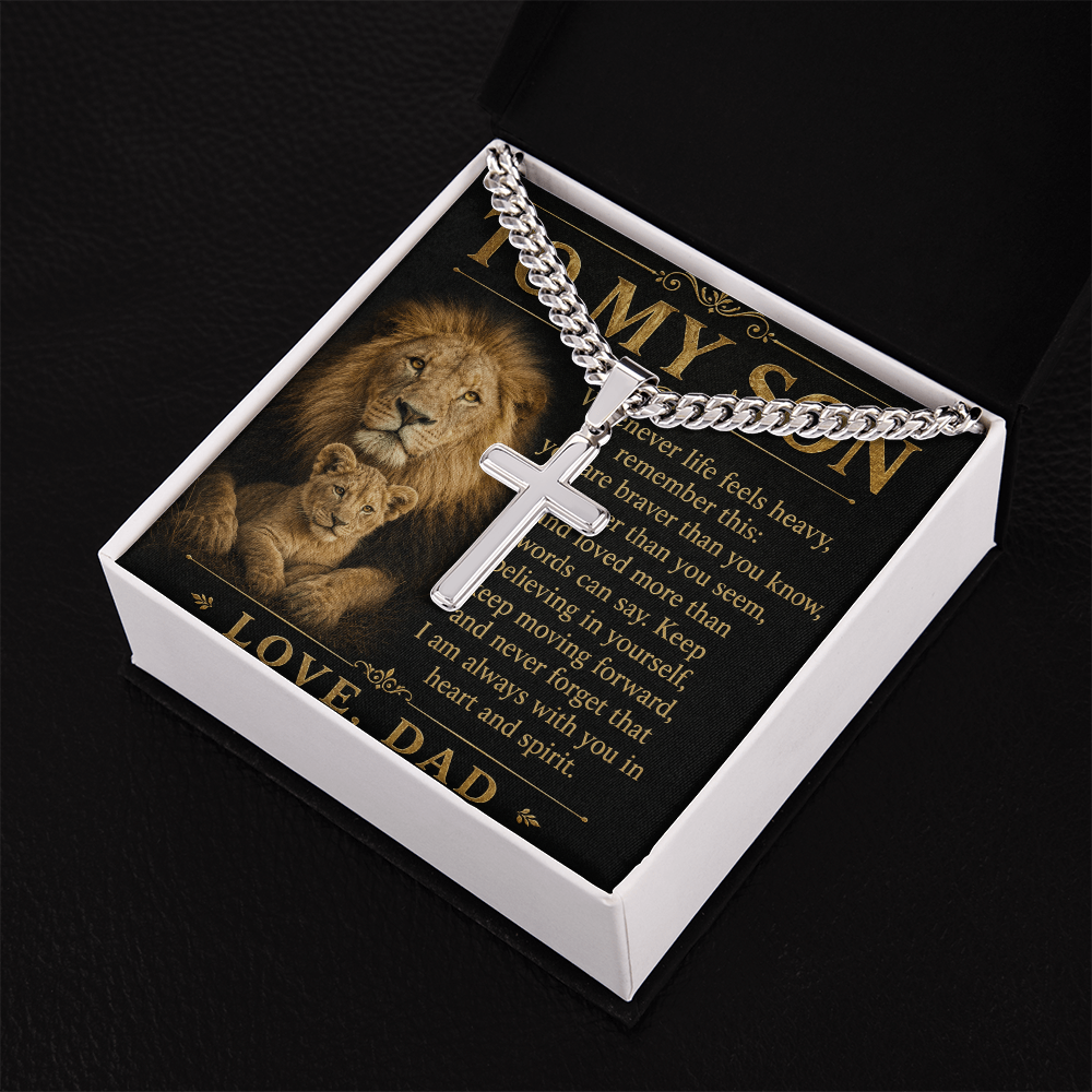 Cross of Courage™ Personalized Cuban Link Chain