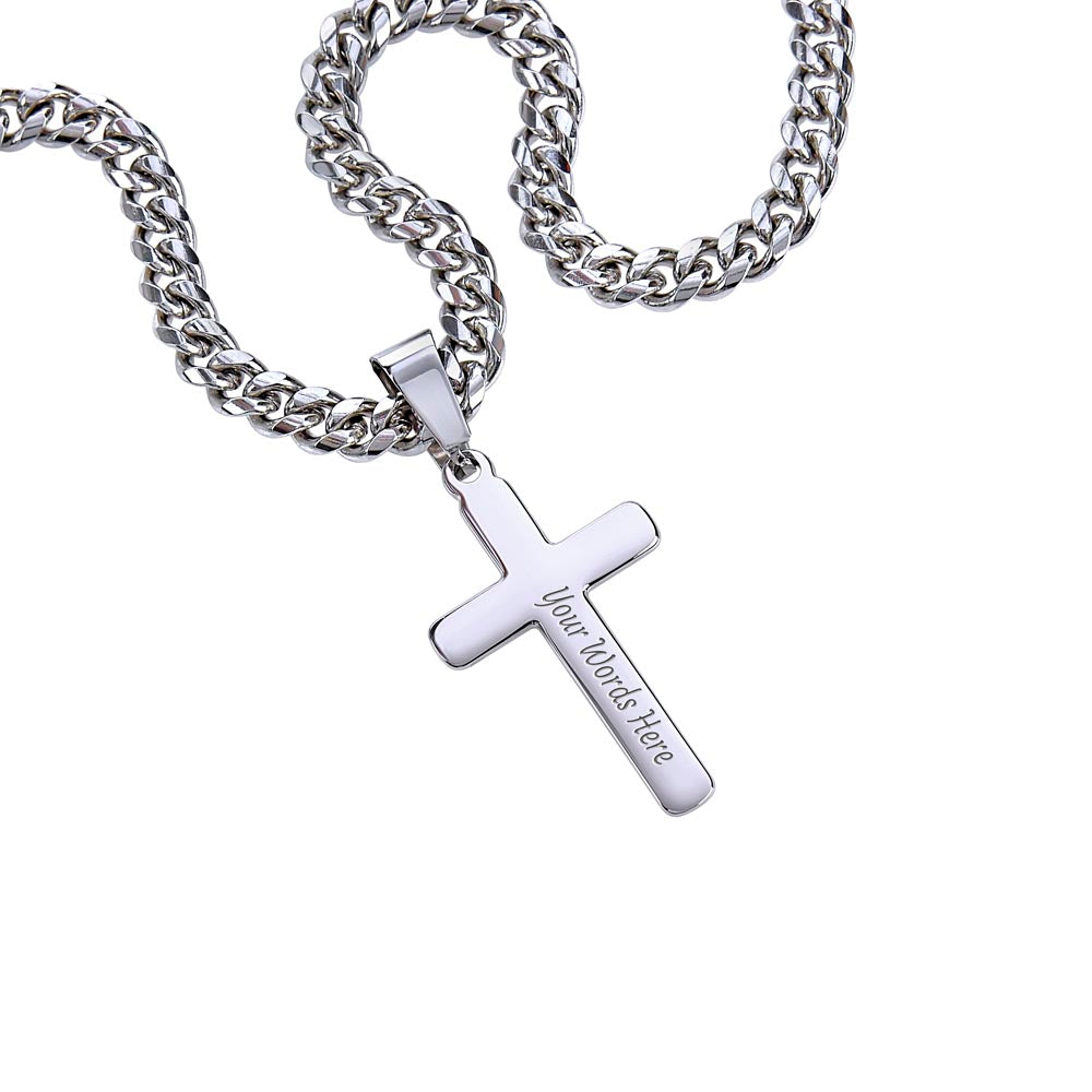 Cross of Courage™ Personalized Cuban Link Chain