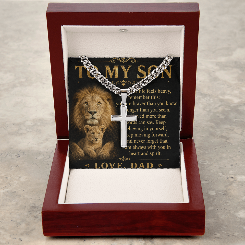 Cross of Courage™ Personalized Cuban Link Chain