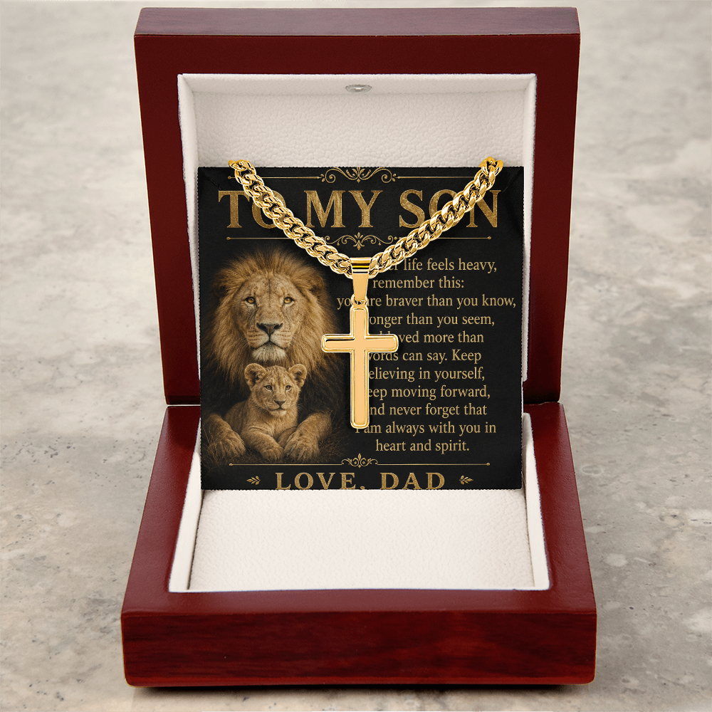 Cross of Courage™ Personalized Cuban Link Chain