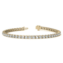 Set of Three 6ctw Created Moissanite Tennis Bracelets – 3mm Stones – 14K Gold Overlay in White, Yellow & Rose Gold