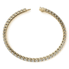 Set of Three 6ctw Created Moissanite Tennis Bracelets – 3mm Stones – 14K Gold Overlay in White, Yellow & Rose Gold