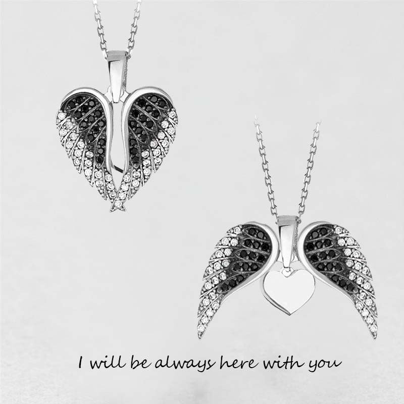 Fashion Women's Angel Wings Necklace with Heart Pendant