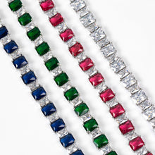 Enamel-Accented Square Micro-Pavé Zircon Bracelet