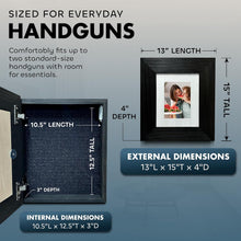 Hidden Gun Safe Picture Frame - Handcrafted Gun Concealment Furniture - Quick Access Picture Frame Safe with Magnetic Lock for Discreet & Secure Gun Storage