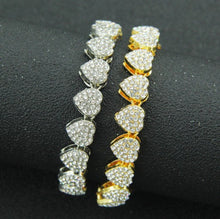 Diamond Heart Stitching Cuban Chain Bracelet
