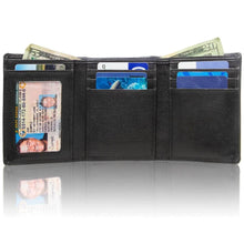 Mens RFID Wallet - Extra Capacity Leather Trifold 7 slot with ID Window