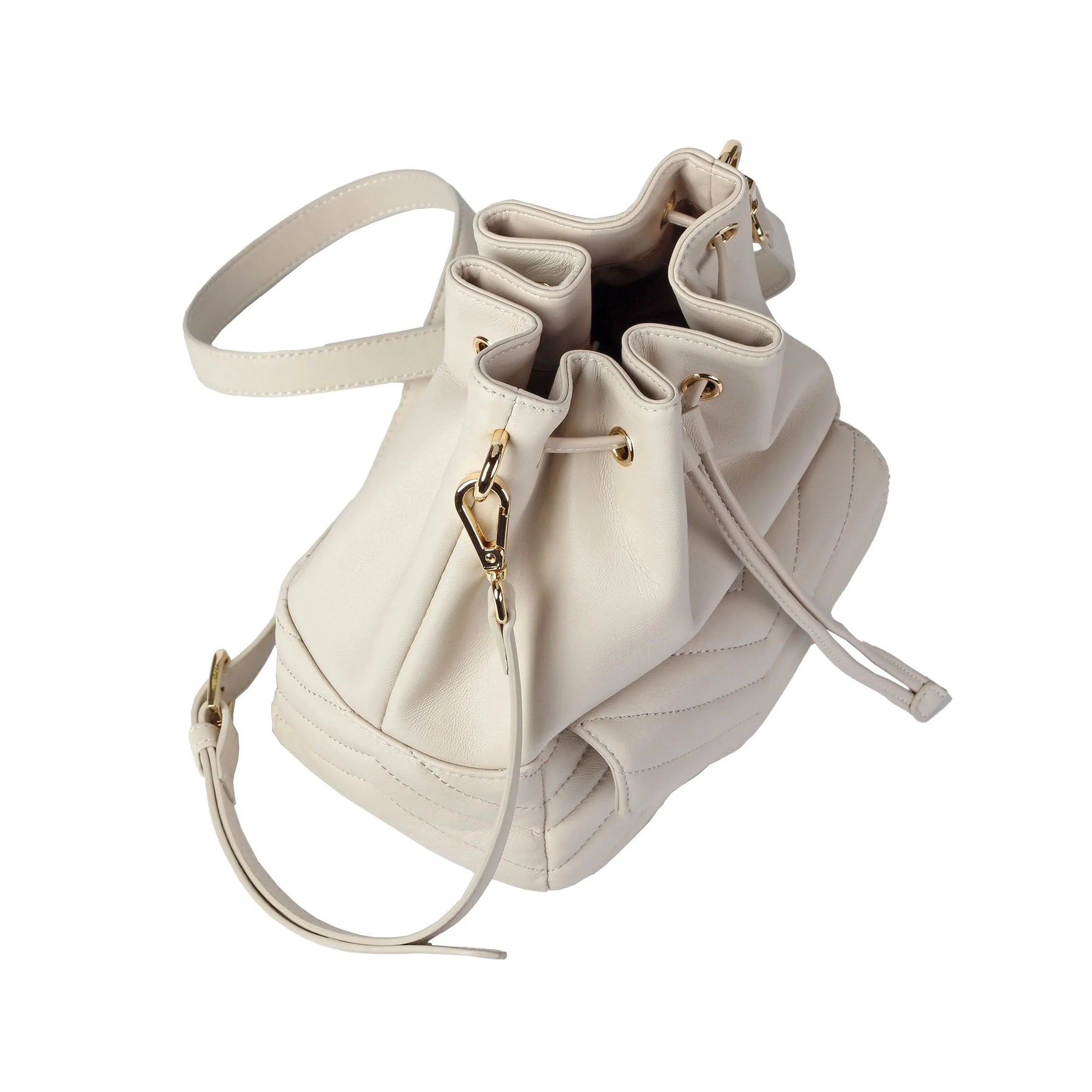 Soft Lambskin Drawstring Bucket Bag