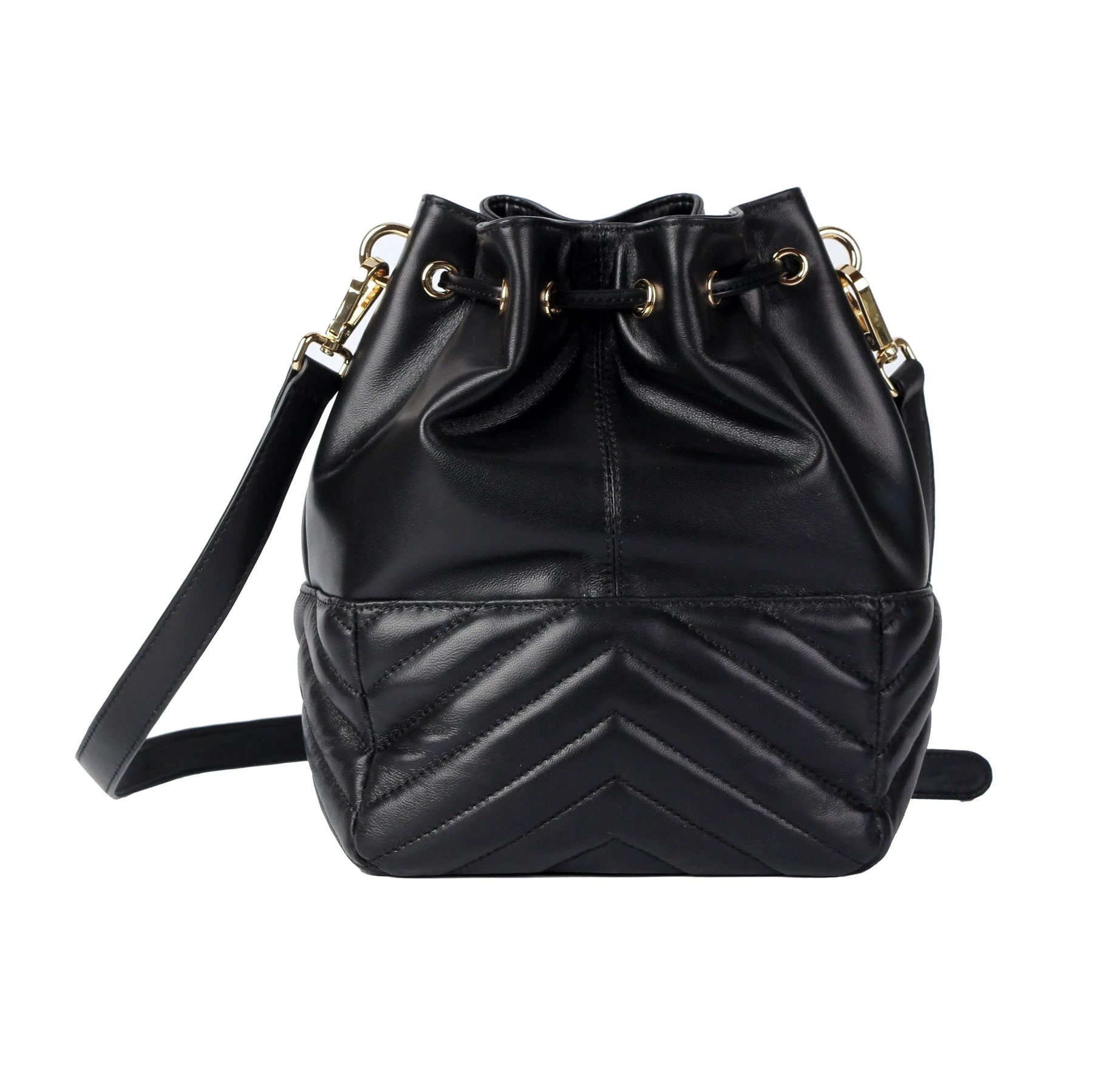 Soft Lambskin Drawstring Bucket Bag