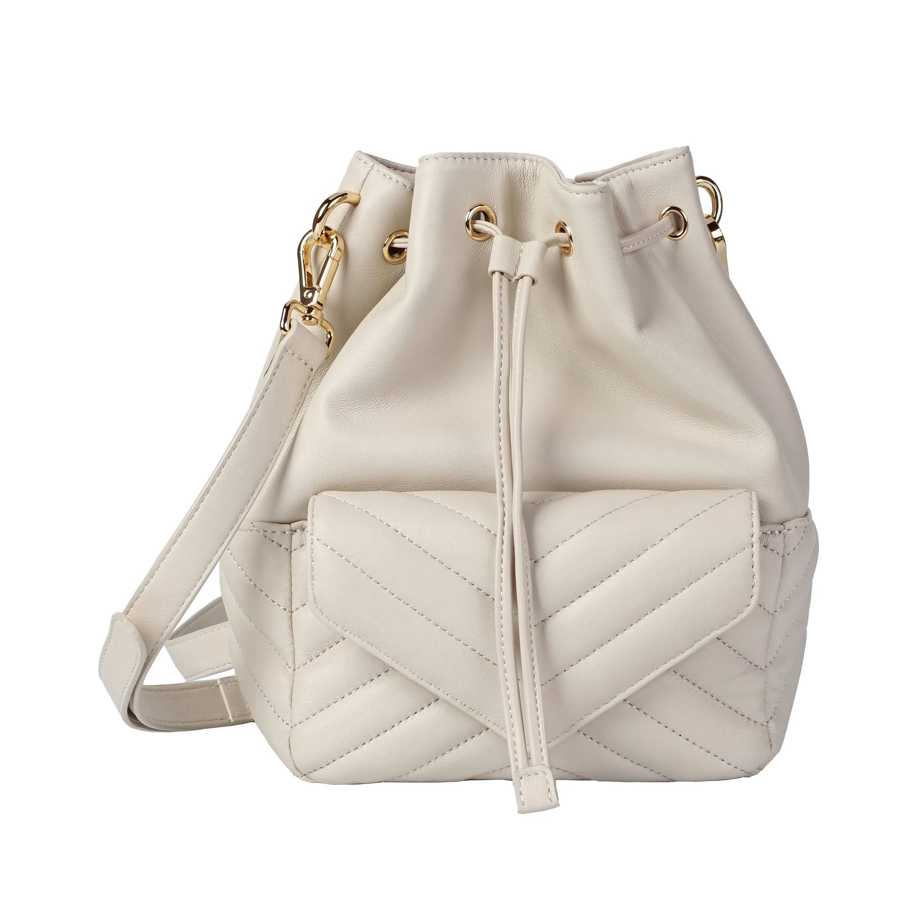 Soft Lambskin Drawstring Bucket Bag