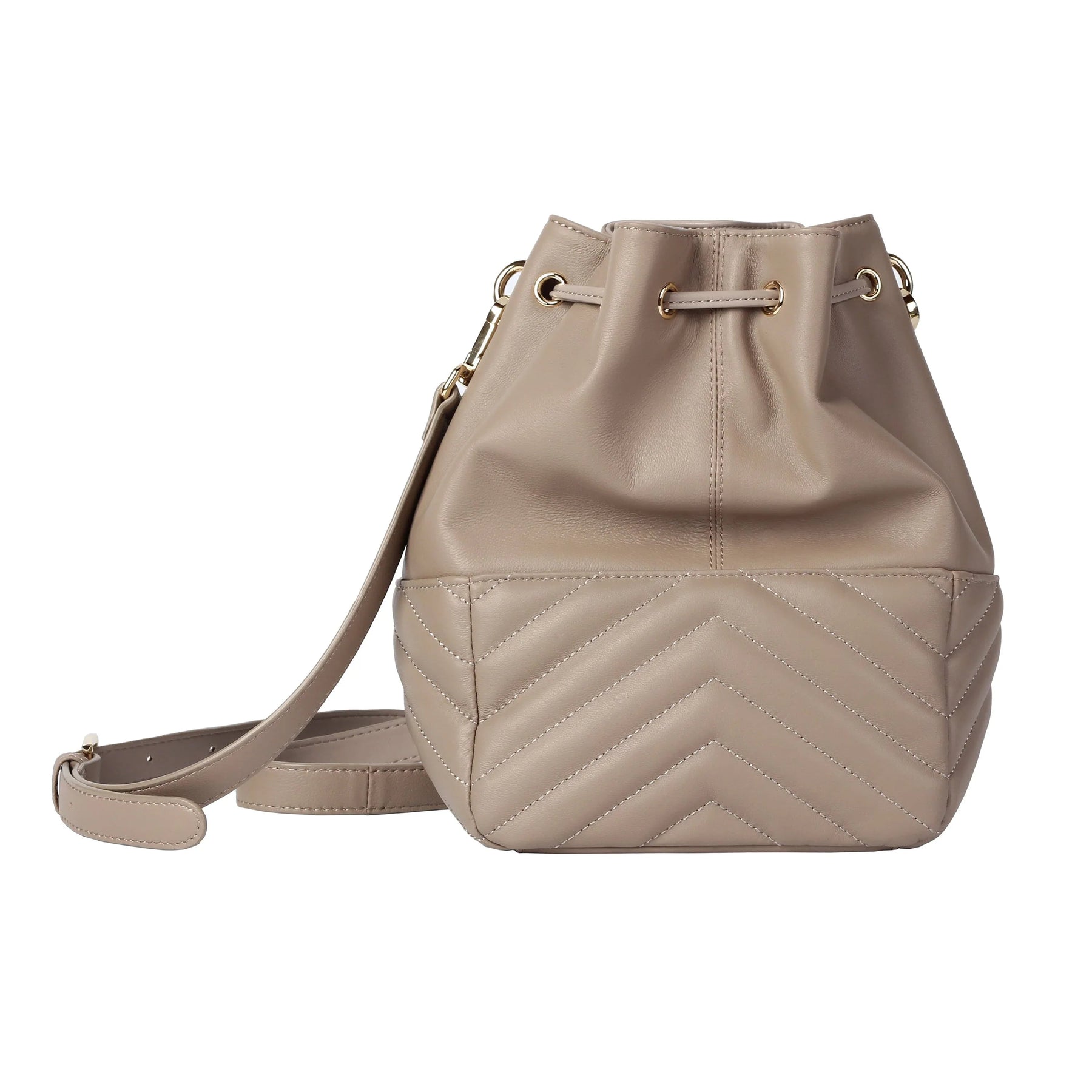 Soft Lambskin Drawstring Bucket Bag