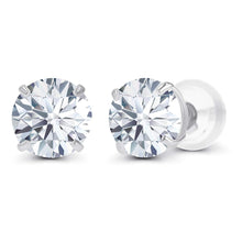 2.00 CTW Round CZ Stud Earrings in 14K White or Yellow Gold – Handcrafted Luxury
