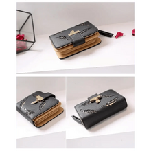 Vintage PU Leather Short Wallets Leaf Design Fashion Purse For Women Elegant Ladies Cute Zipper Purses Card Holders Women Wallet